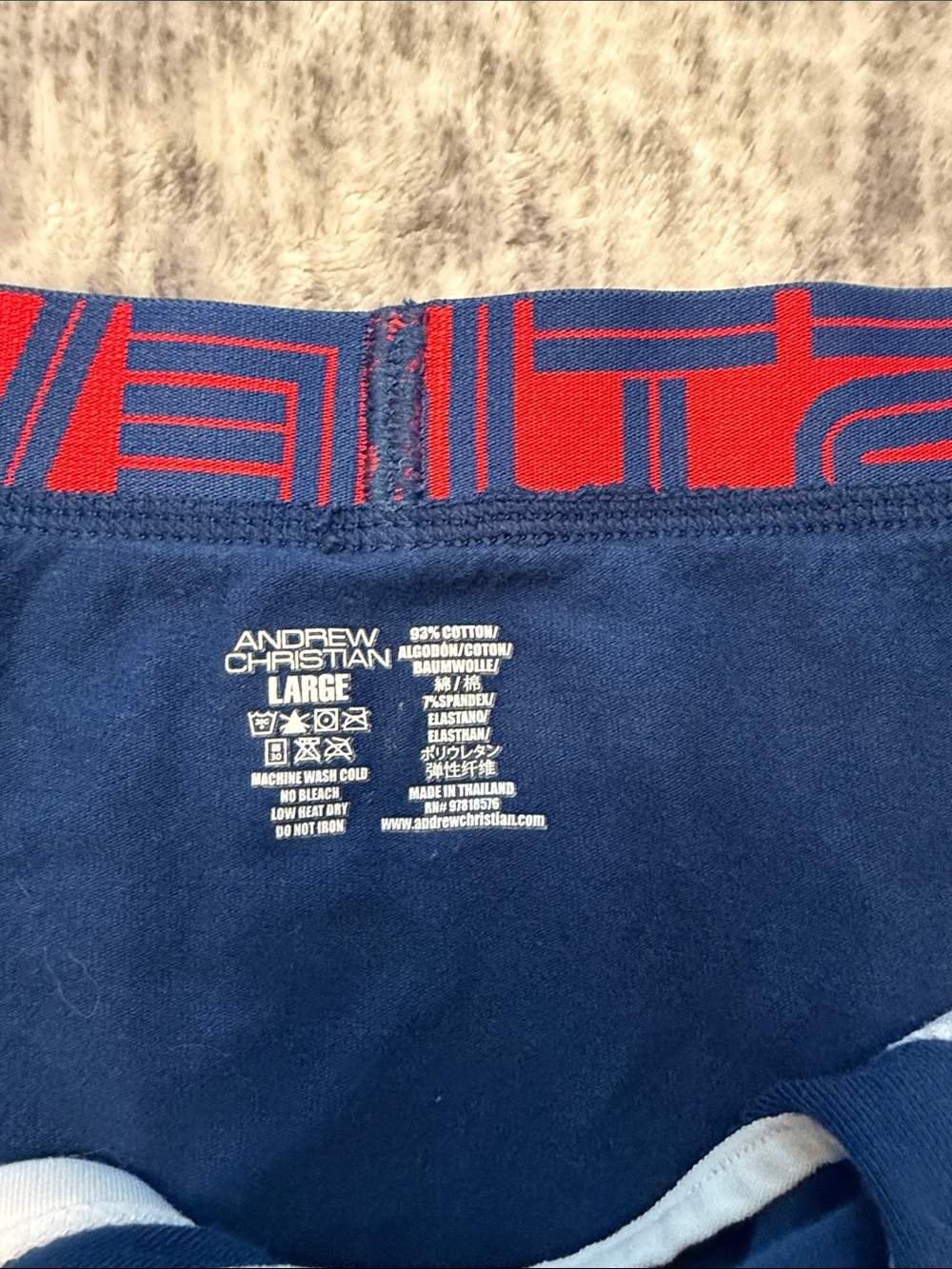 Andrew Christian Navy & Red Men's Briefs - Picture 2 of 3
